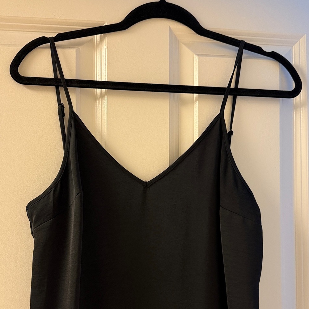 Black Satin Women's midi dress